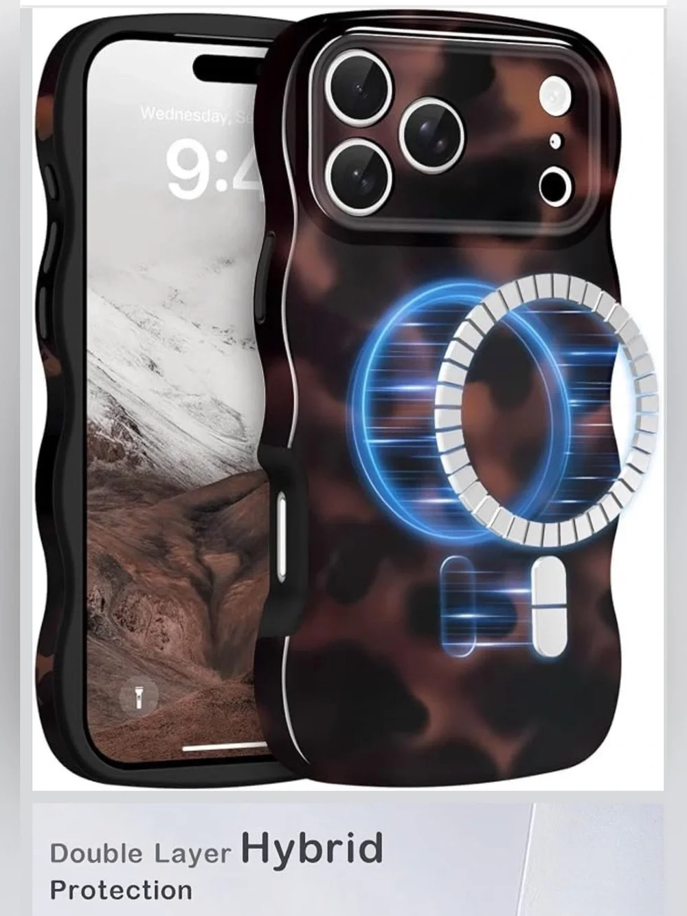 Stylish Brown Tortoiseshell IPhone 17 Pro Max Case - Fits Popular Cell Phones